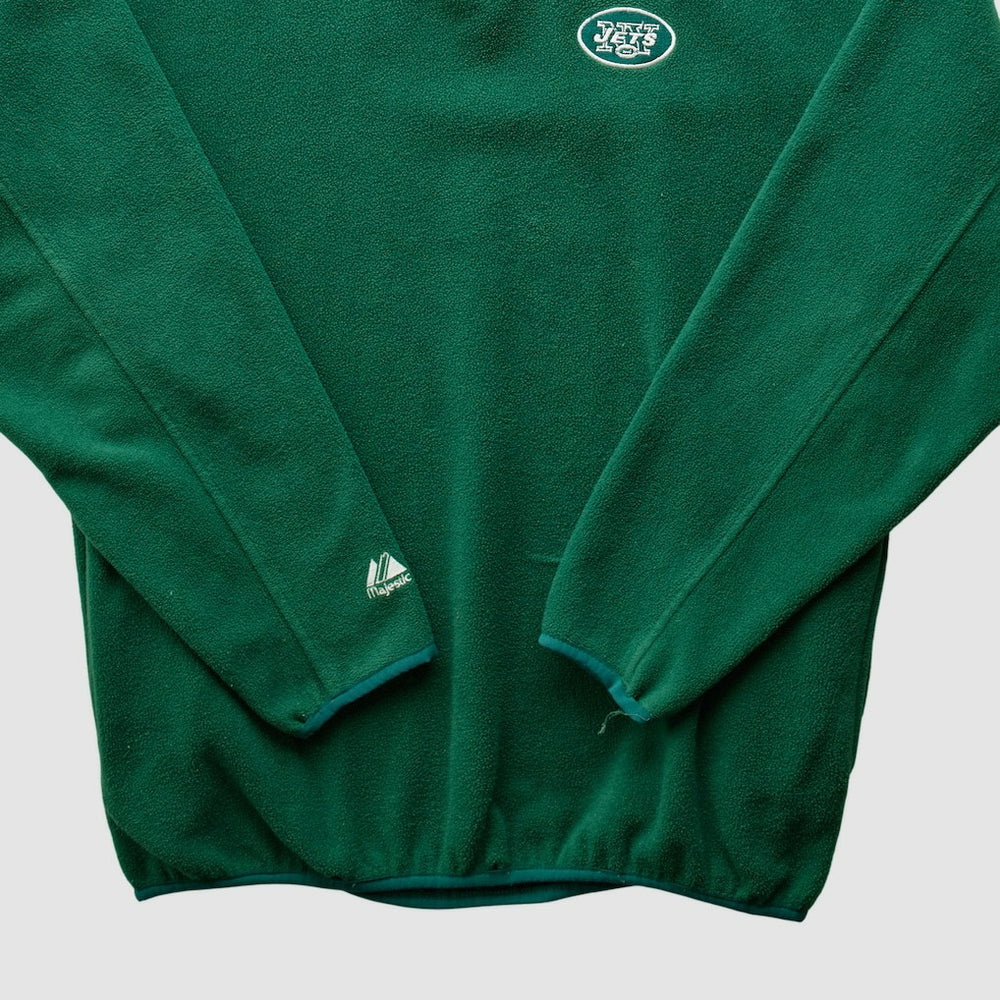 New York Jets Majestic 2000s 1/4 Zip Sweatshirt - Green Vintage sale