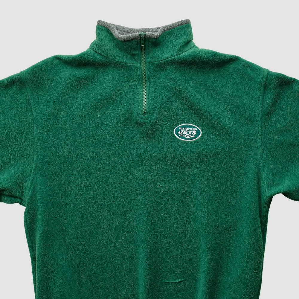 New York Jets Majestic 2000s 1/4 Zip Sweatshirt - Green Vintage sale