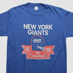 New York Giants Champion 1986 T-shirt - Blue Vintage for sale