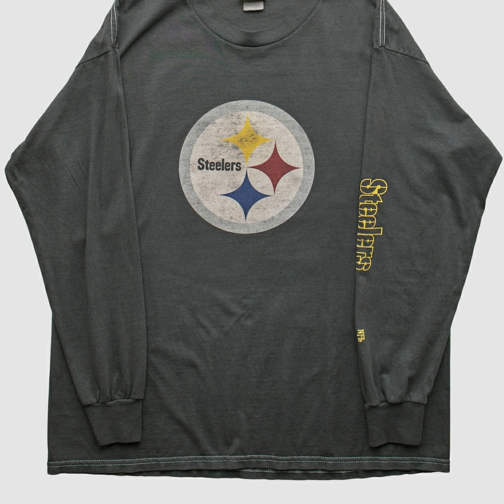 Pittsburgh Steelers NFL 2000s Long Sleeve T-shirt - Charcoal Vintage sale