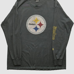Pittsburgh Steelers NFL 2000s Long Sleeve T-shirt - Charcoal Vintage sale