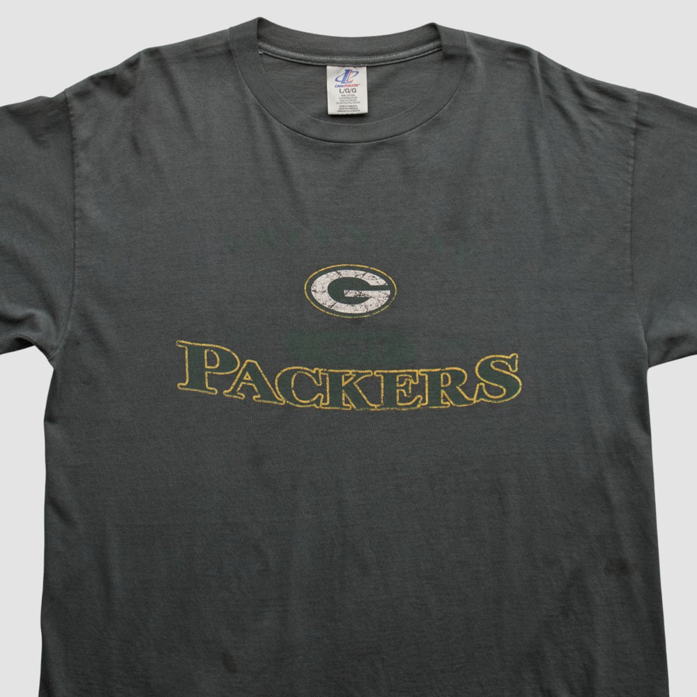 Green Bay Packers Logo Athletic 2000s Long Sleeve T-shirt - Charcoal Vintage for sale