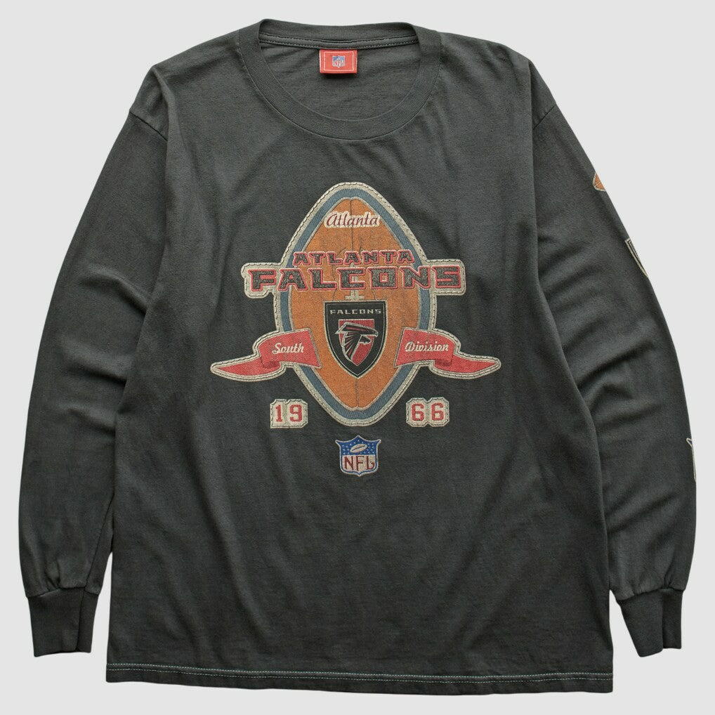 Atlanta Falcons NFL 2000s Long Sleeve T-shirt - Charcoal Vintage outlet