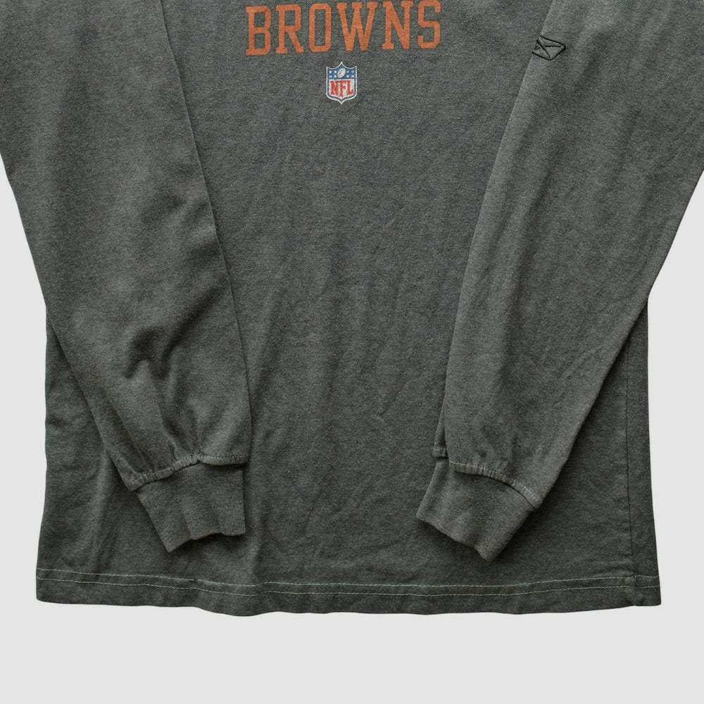 Cleveland Browns Reebok 2000s Long Sleeve T-shirt - Gray Vintage sale