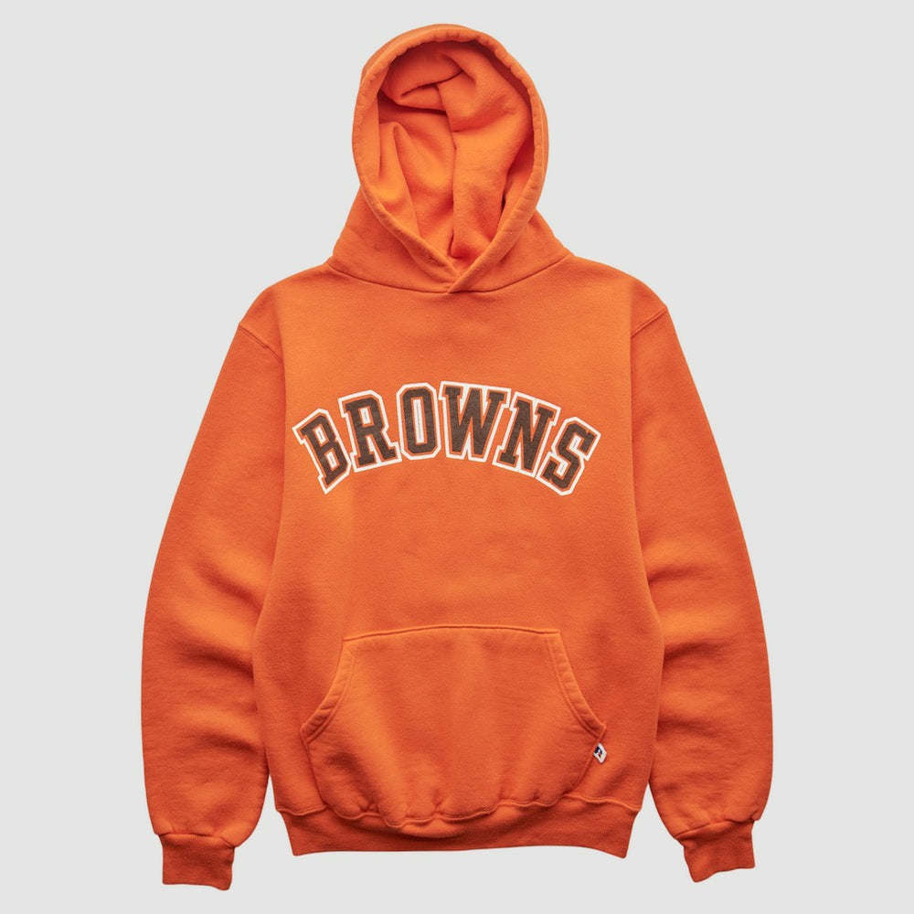 Cleveland Browns Russell 90s Hooded Pullover Sweatshirt - Orange Vintage on sale