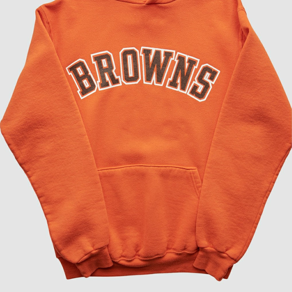 Cleveland Browns Russell 90s Hooded Pullover Sweatshirt - Orange Vintage on sale