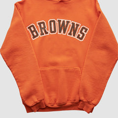Cleveland Browns Russell 90s Hooded Pullover Sweatshirt - Orange Vintage on sale
