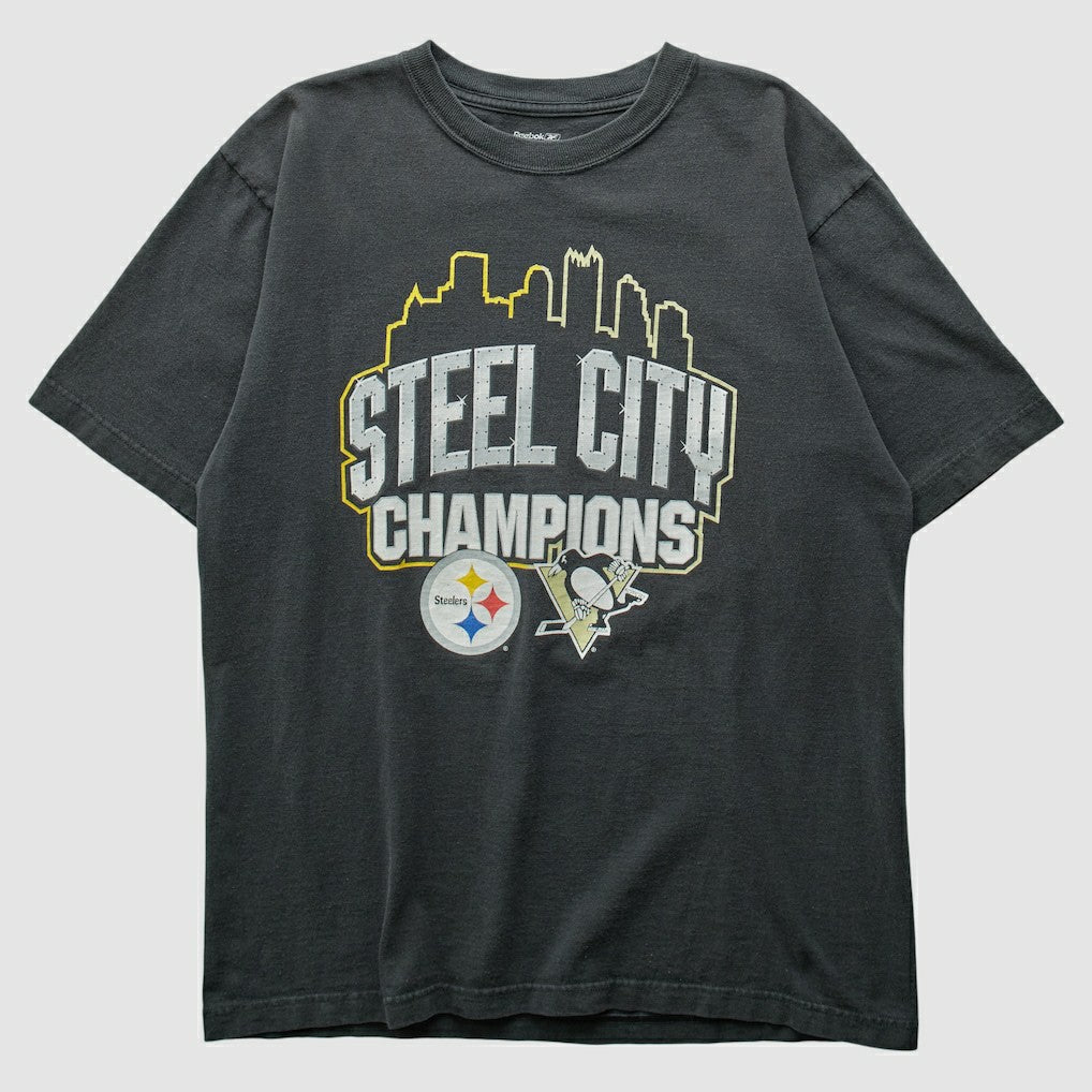 Pittsburgh Steelers Reebok 2009 T-shirt - Charcoal Vintage outlet