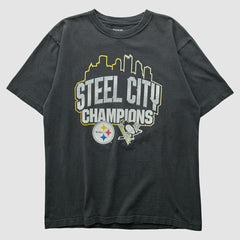 Pittsburgh Steelers Reebok 2009 T-shirt - Charcoal Vintage outlet