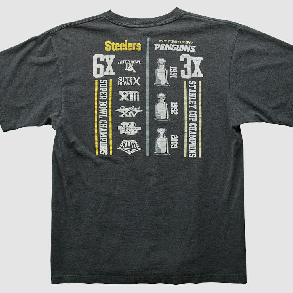 Pittsburgh Steelers Reebok 2009 T-shirt - Charcoal Vintage outlet