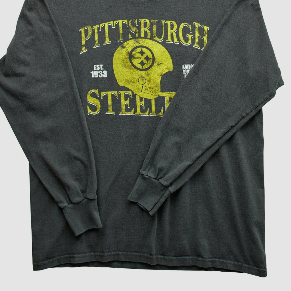 Pittsburgh Steelers NFL 2010s Long Sleeve T-shirt - Charcoal Vintage outlet