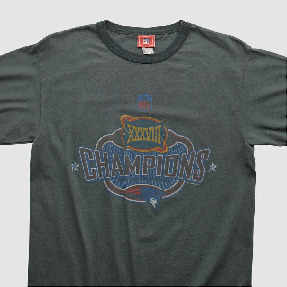 New England Patriots NFL 2004 T-shirt - Charcoal Vintage outlet