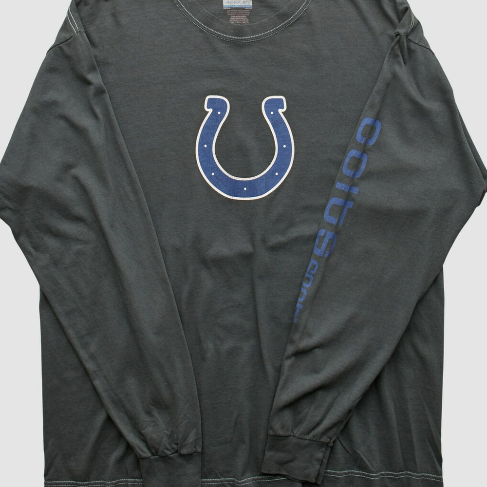 Indianapolis Colts Reebok 2000s Long Sleeve T-shirt - Charcoal Vintage outlet