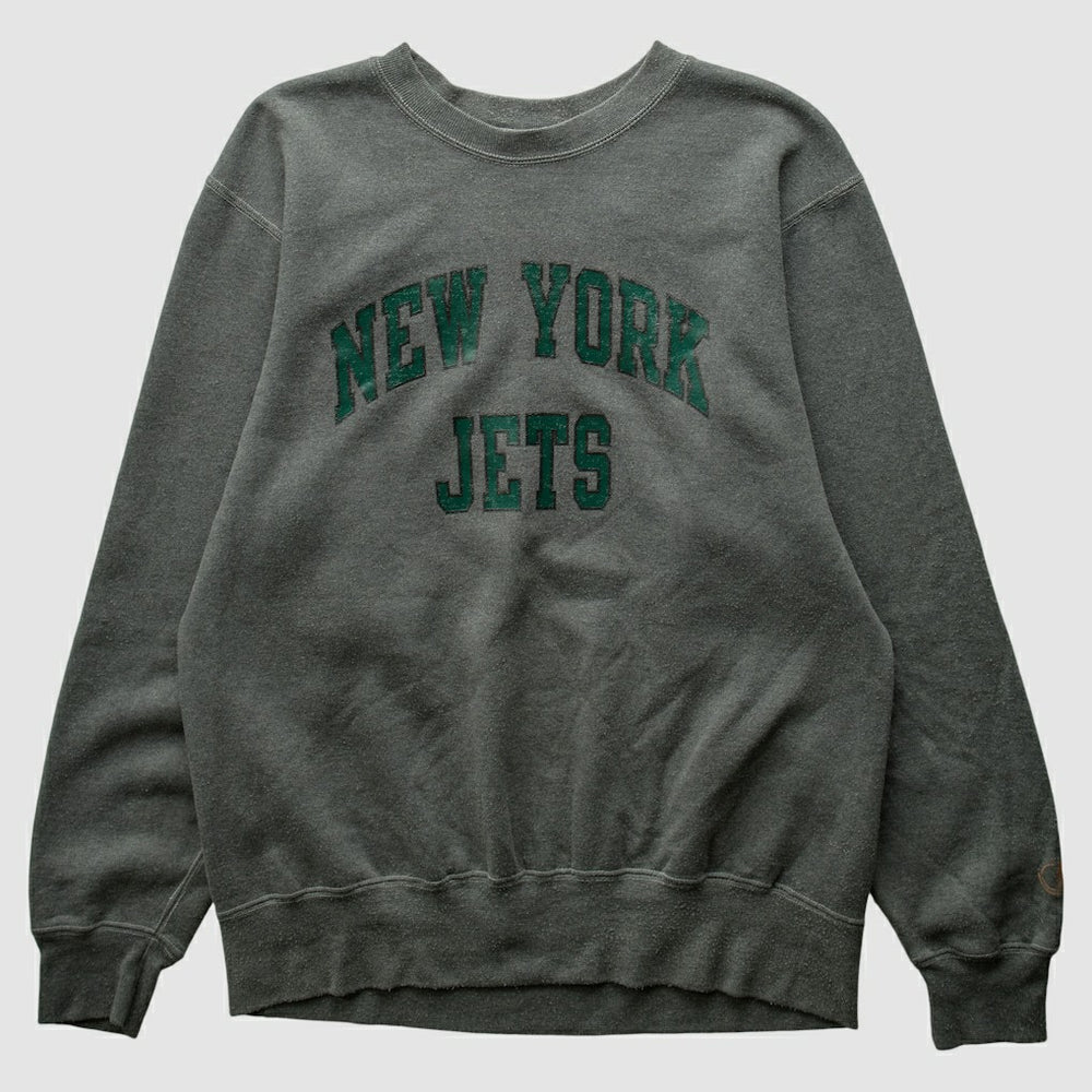 New York Jets Champion 2000s Pullover Sweatshirt - Charcoal Vintage sale
