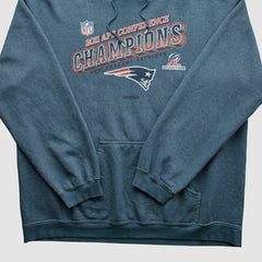 New England Patriots Reebok 2011 Hooded Pullover Sweatshirt - Blue Vintage sale