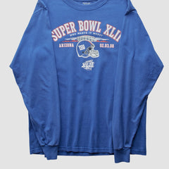 New York Giants Reebok 2008 Long Sleeve T-shirt - Blue Vintage sale