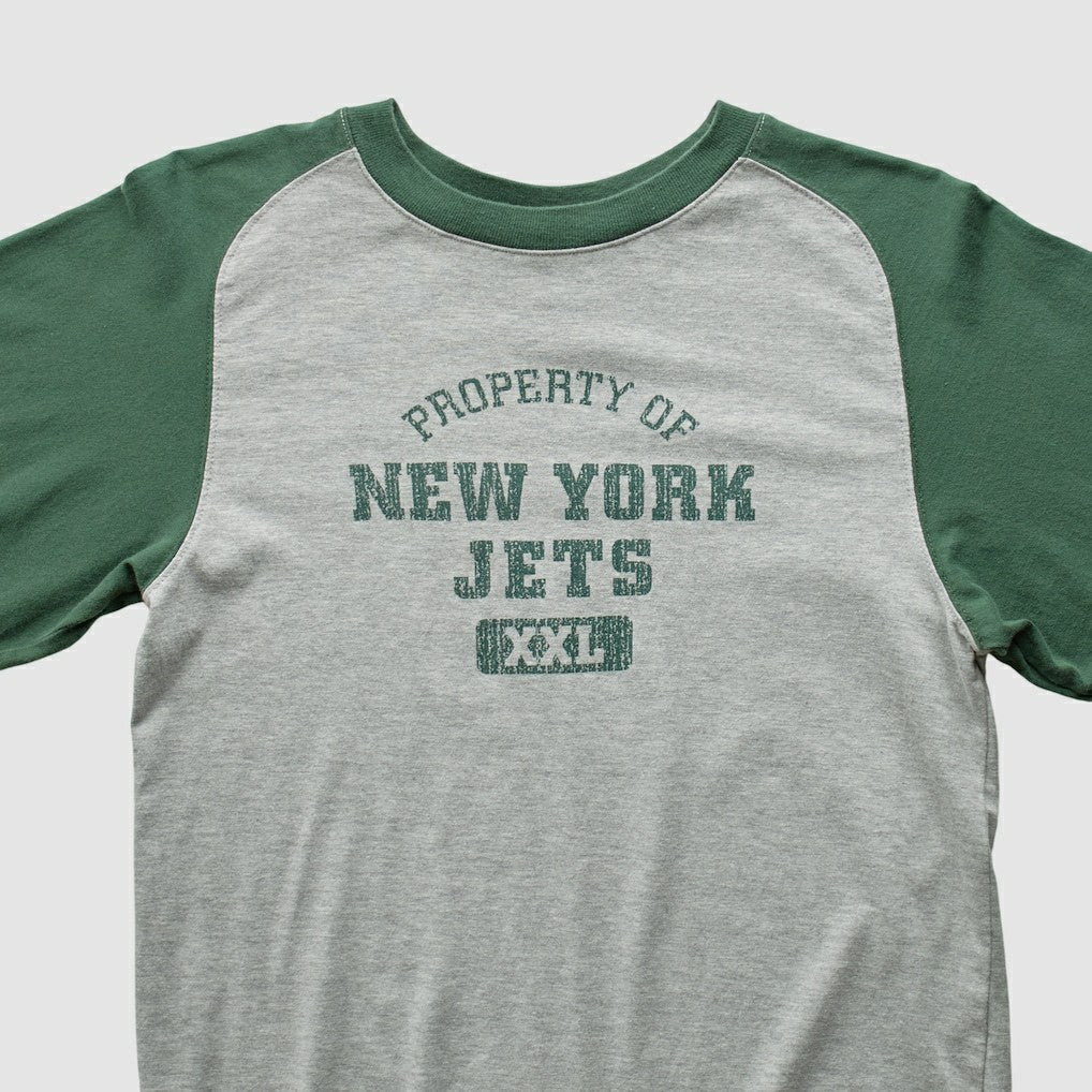 New York Jets Grid Iron 2000s Long Sleeve T-shirt - Gray Vintage for sale