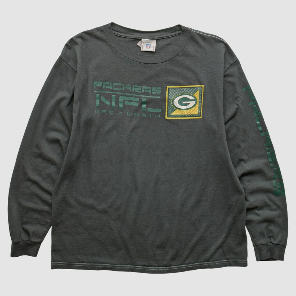 Green Bay Packers NFL 2000s Long Sleeve T-shirt - Charcoal Vintage discount