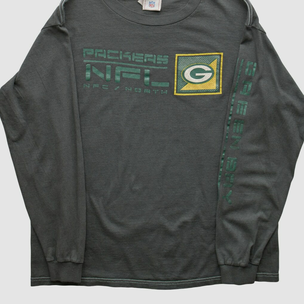 Green Bay Packers NFL 2000s Long Sleeve T-shirt - Charcoal Vintage discount