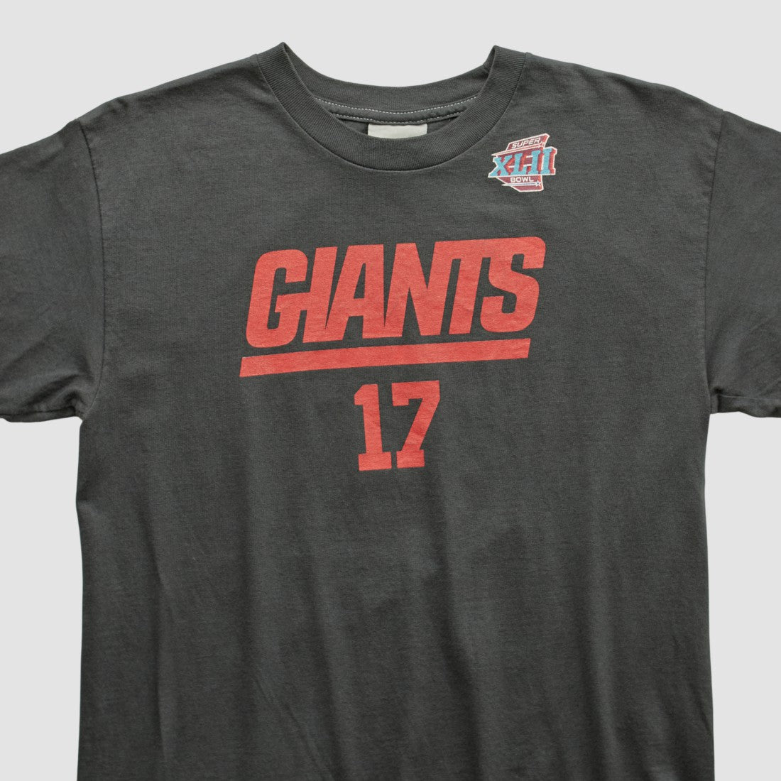 New York Giants 2008 T-shirt - Charcoal Vintage on sale