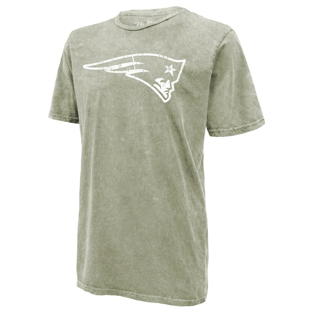 Drake Maye New England Patriots Majestic Threads Mineral Wash Name & Number T-Shirt - Moss Green for sale