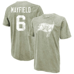 Baker Mayfield Tampa Bay Buccaneers Majestic Threads Mineral Wash Name & Number T-Shirt - Moss Green on sale