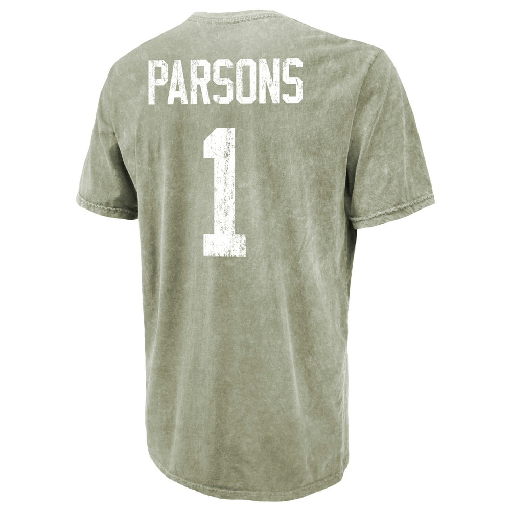 Micah Parsons Green Bay Packers Majestic Threads Mineral Wash Name & Number T-Shirt - Moss Green on sale