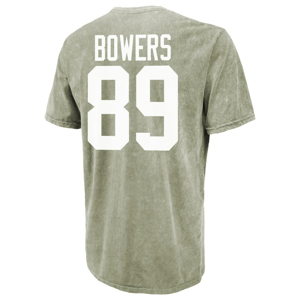 Brock Bowers Las Vegas Raiders Majestic Threads Mineral Wash Name & Number T-Shirt - Moss Green discount
