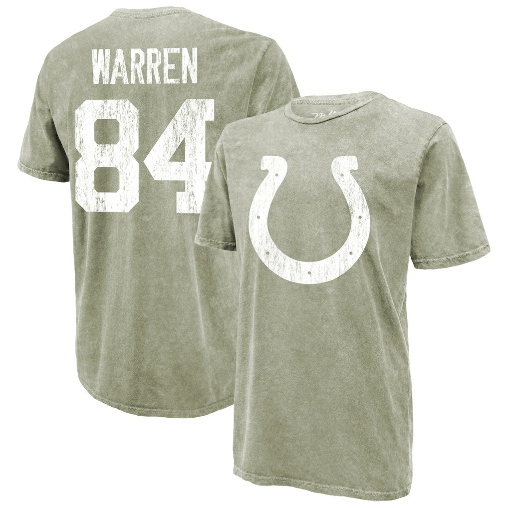 Tyler Warren Indianapolis Colts Majestic Threads Mineral Wash Name & Number T-Shirt - Moss Green outlet