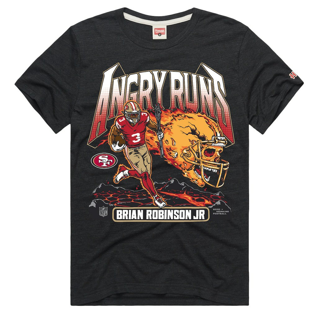 Brian Robinson Jr. San Francisco 49ers Homage Unisex Angry Runs Player Graphic Tri-Blend T-Shirt - Charcoal online
