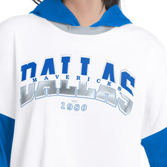 Dallas Mavericks G-III 4Her by Carl Banks Women's Key Player Oversized Hooded Long Sleeve T-Shirt sale - White/Royal on sale