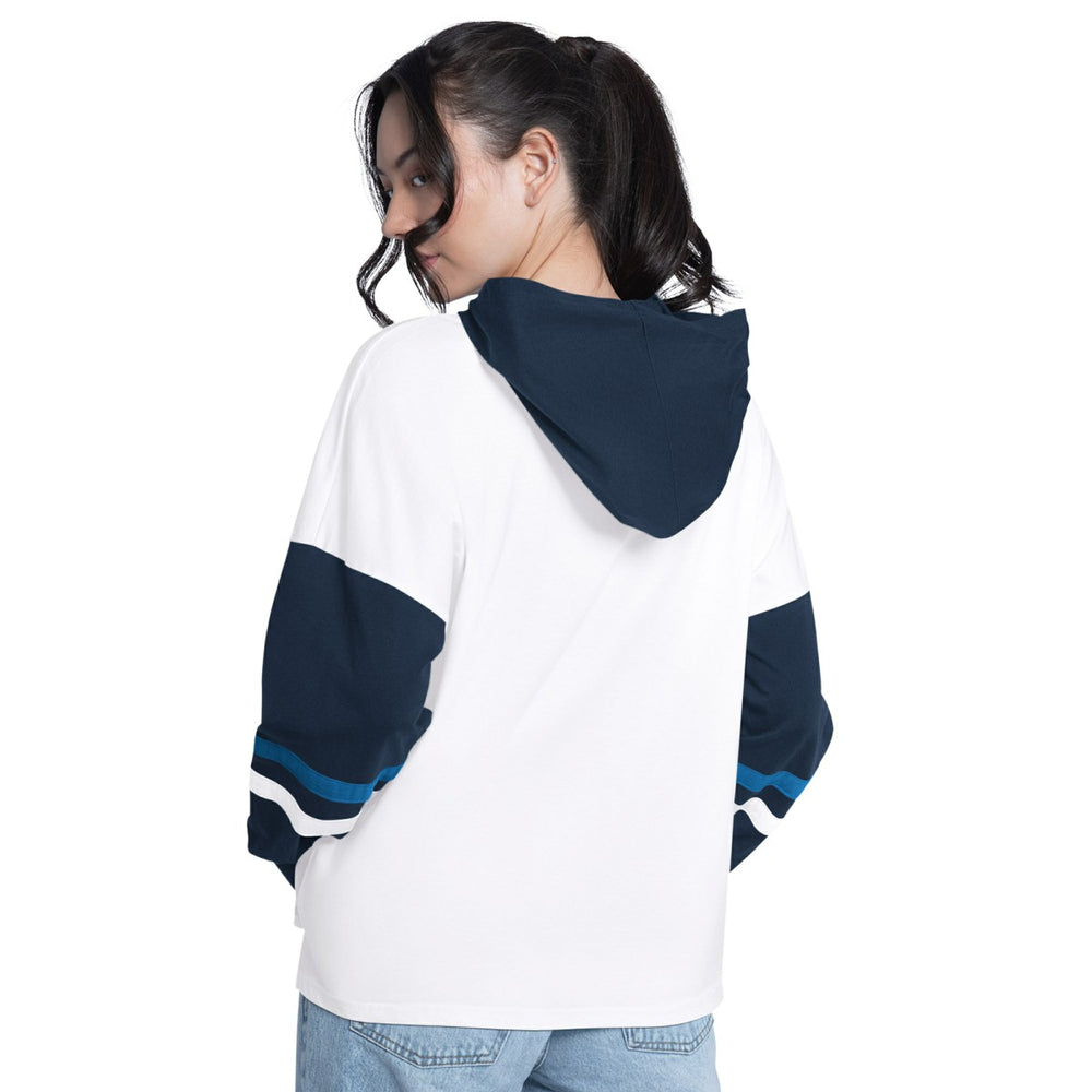 Minnesota Timberwolves G-III 4Her by Carl Banks Women's Key Player Oversized Hooded Long Sleeve T-Shirt - White/Navy sale