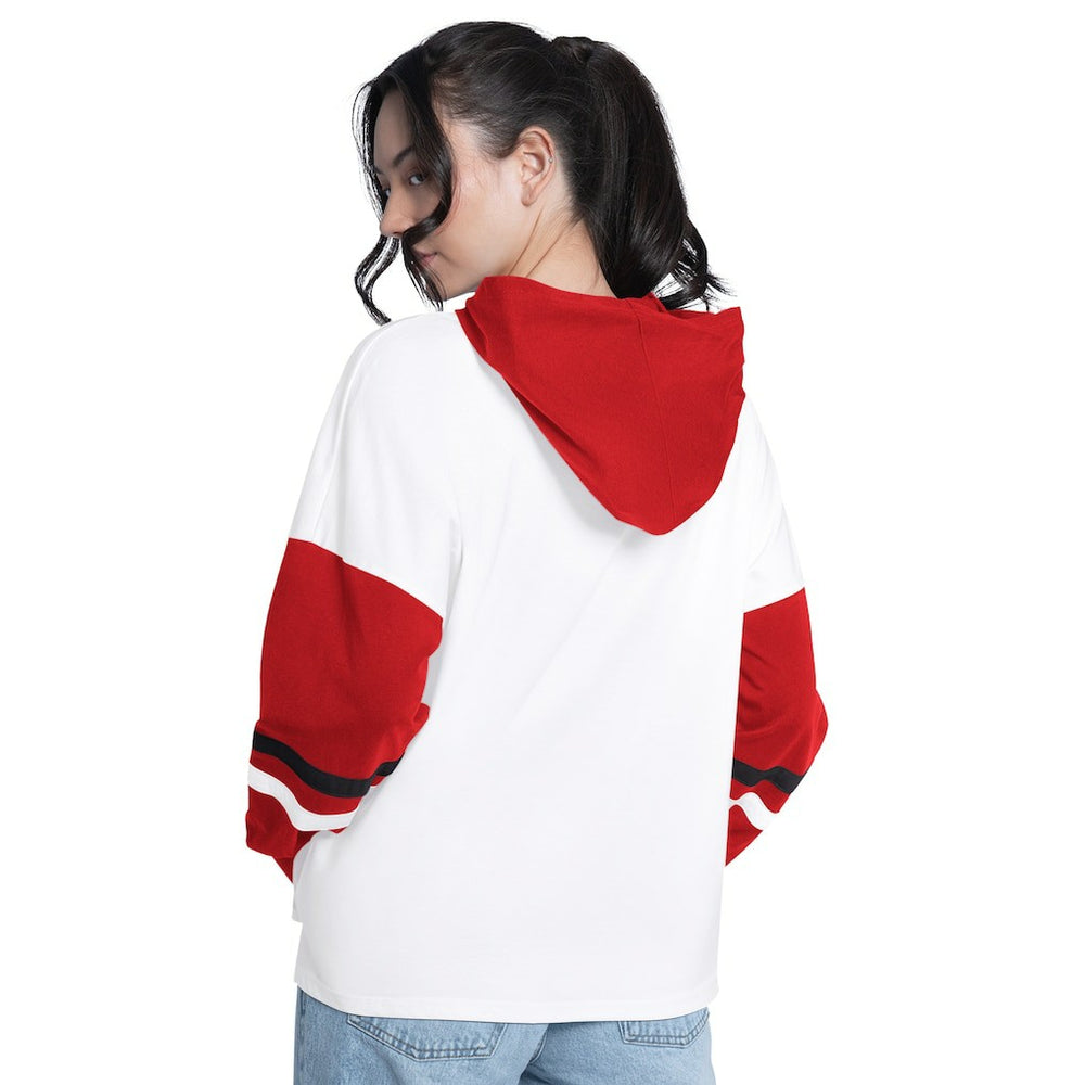 Chicago Bulls G-III 4Her by Carl Banks Women's Key Player Oversized Hooded Long Sleeve T-Shirt sale - White/Red shop