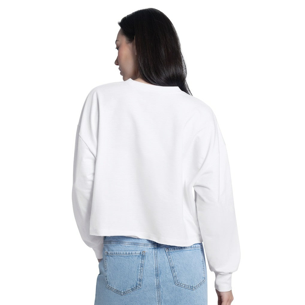 Golden State Warriors G-III 4Her by Carl Banks Women's Bleachers Cropped French Terry Sweatshirt sale - White discount