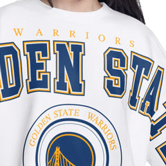 Golden State Warriors G-III 4Her by Carl Banks Women's Bleachers Cropped French Terry Sweatshirt sale - White discount