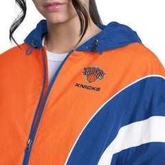 New York Knicks G-III 4Her by Carl Banks Women's Quarterback Lightweight Oversized Full-Zip Jacket - Royal/Orange shop