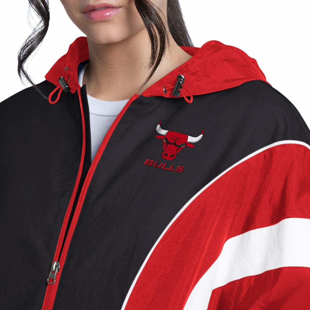 Chicago Bulls G-III 4Her by Carl Banks Women's Quarterback Lightweight Oversized Full-Zip Jacket - Red/Black discount