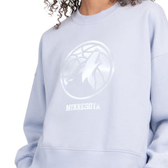 Minnesota Timberwolves Starter Women's Pastel Boxy Sweatshirt - Light Blue shop