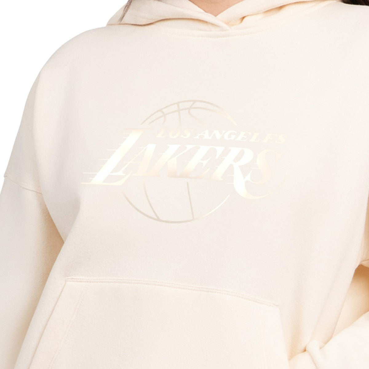 Los Angeles Lakers Starter Women's Pastel Relaxed Hoodie - Cream sale