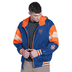 New York Mets Pro Player Legacy Lightweight Full-Zip Hooded Jacket - Royal/Orange