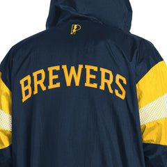 Milwaukee Brewers Pro Player Legacy Lightweight Full-Zip Hooded Jacket - Navy/Gold