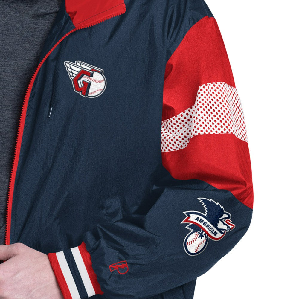 Cleveland Guardians Pro Player Legacy Lightweight Full-Zip Hooded Jacket - Navy/Red
