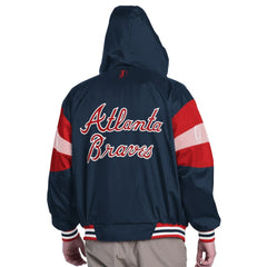 Atlanta Braves Pro Player Legacy Lightweight Full-Zip Hooded Jacket - Navy/Red