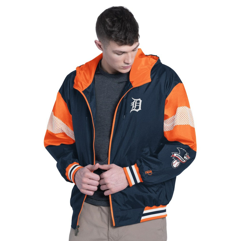 Detroit Tigers Pro Player Legacy Lightweight Full-Zip Hooded Jacket - Navy/Orange