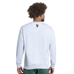 New York Mets Starter Face of Ice Blue French Terry Sweatshirt - Gray