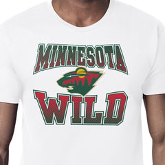 Minnesota Wild Starter Comic Style Team Graphic T-Shirt White