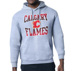 Calgary Flames Starter Comic Style Team Graphic Hoodie Gray