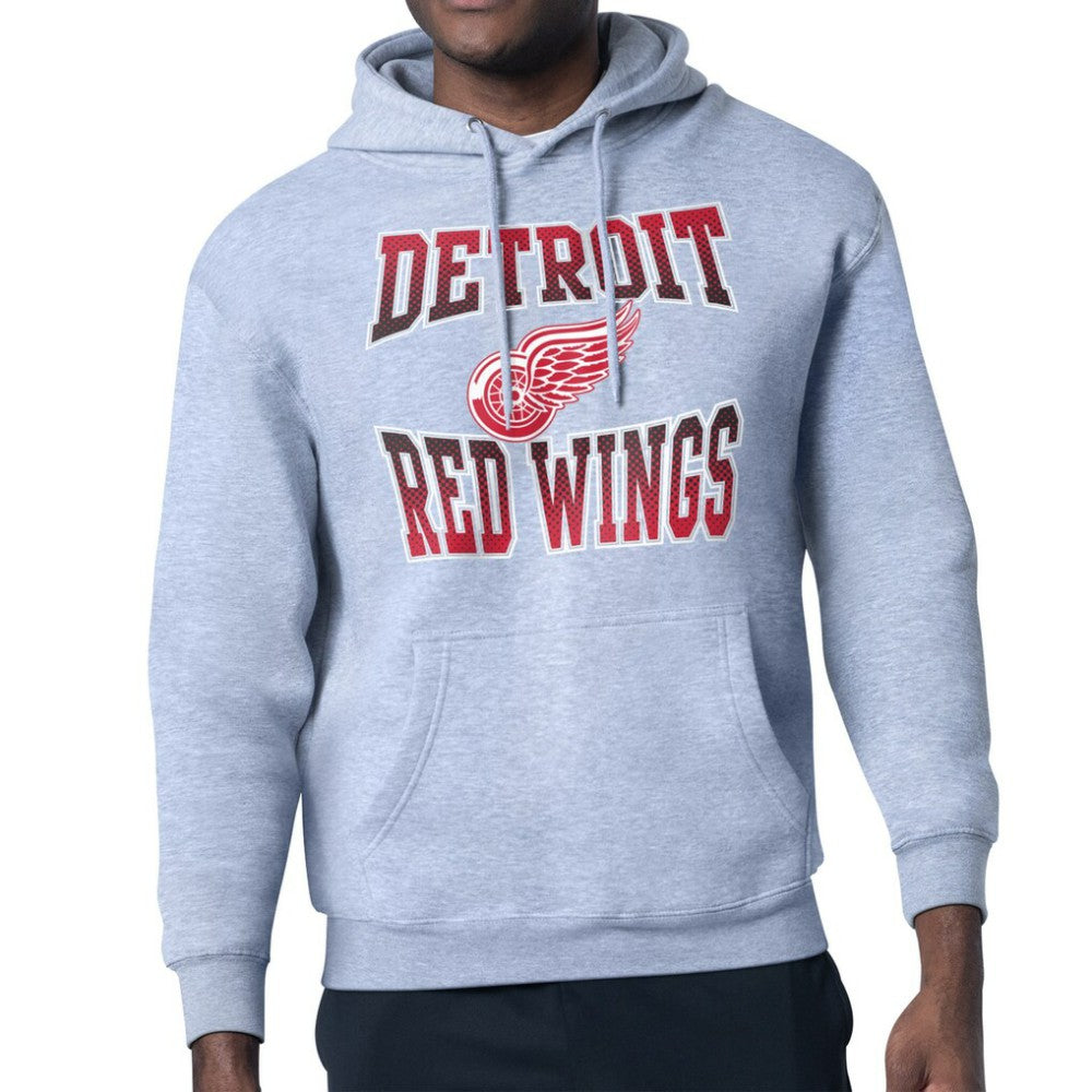 Detroit Red Wings Starter Comic Style Team Graphic Hoodie Gray