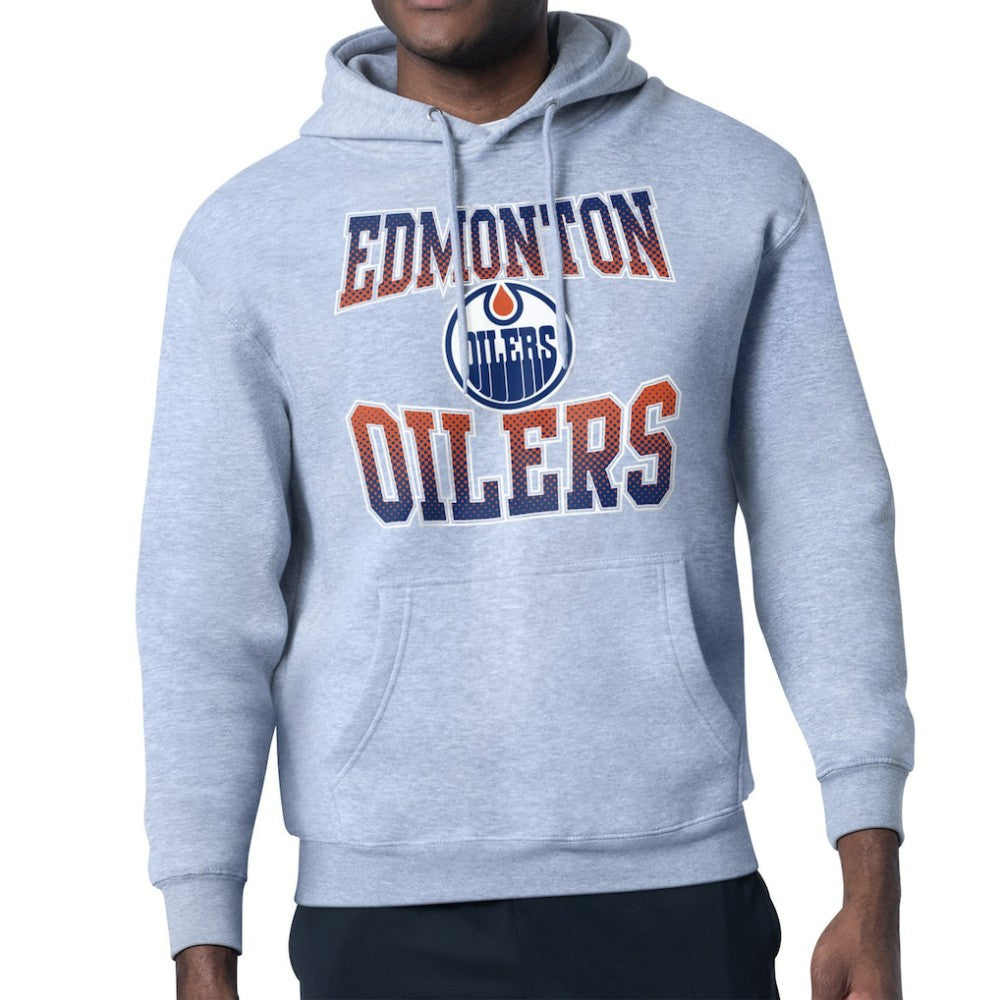 Edmonton Oilers Starter Comic Style Team Graphic Hoodie Gray