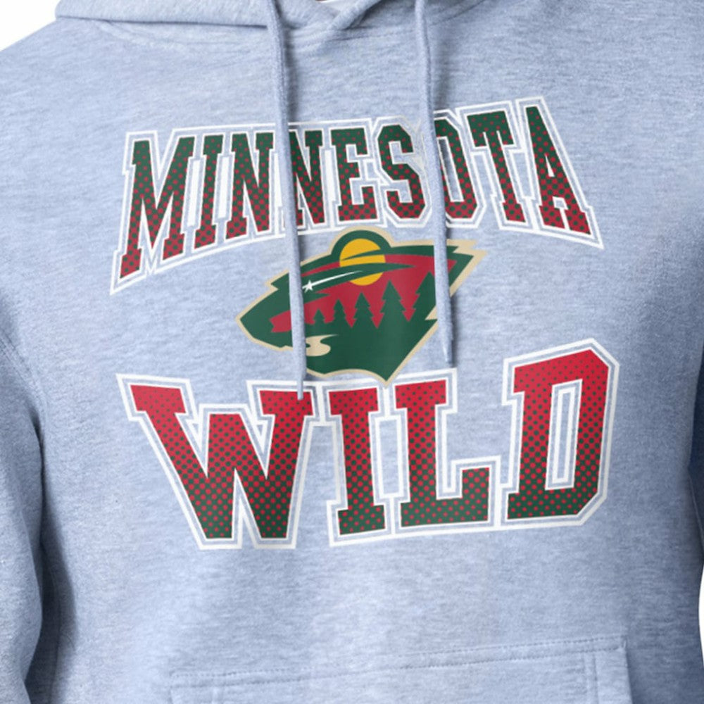 Minnesota Wild Starter Comic Style Team Graphic Hoodie Gray